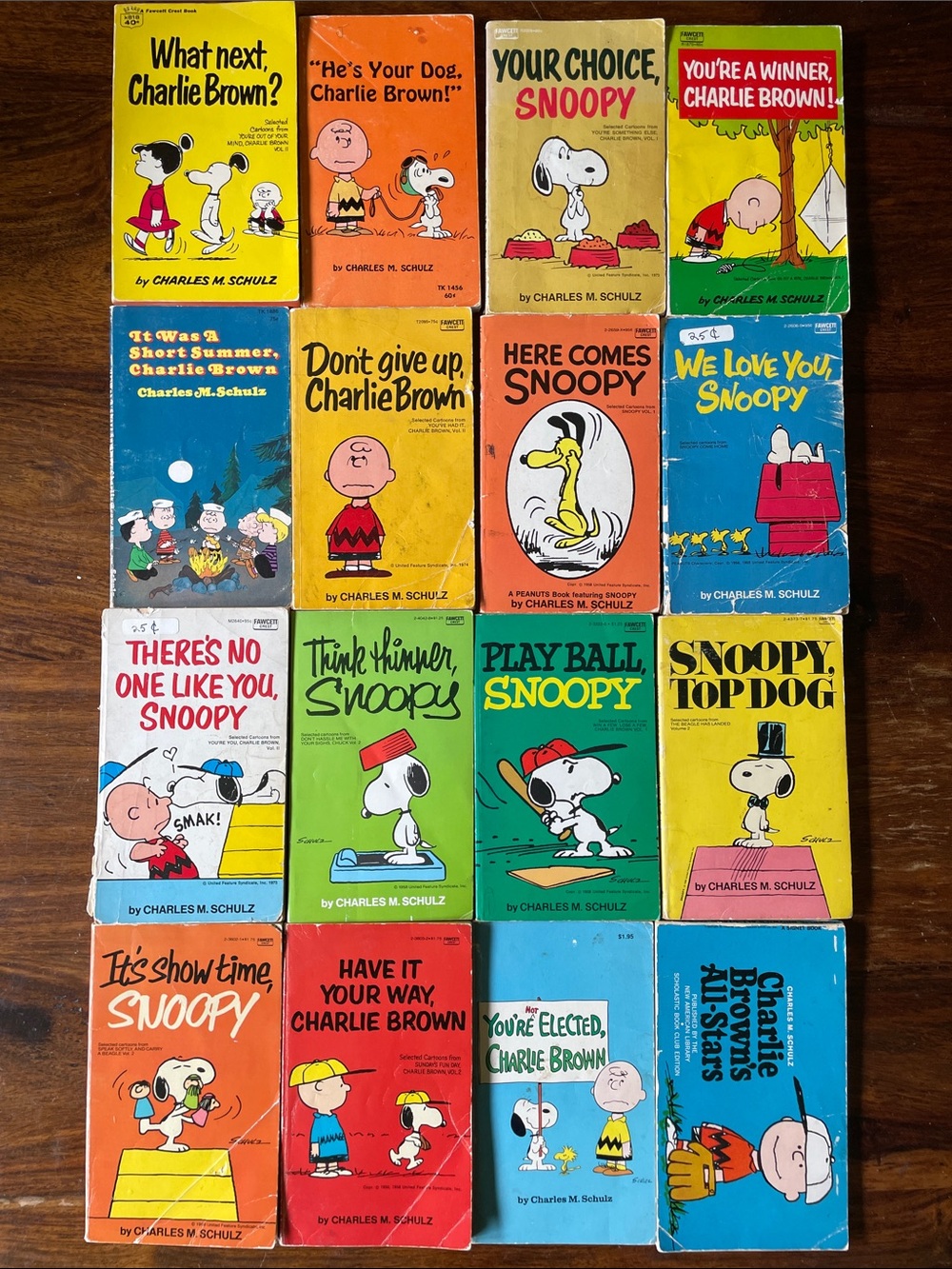 15 Peanuts Charlie Brown Snoopy Vintage Paperbacks by Charles Schulz 60s 70s